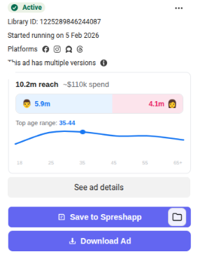 Save ads from the Facebook Ad Library